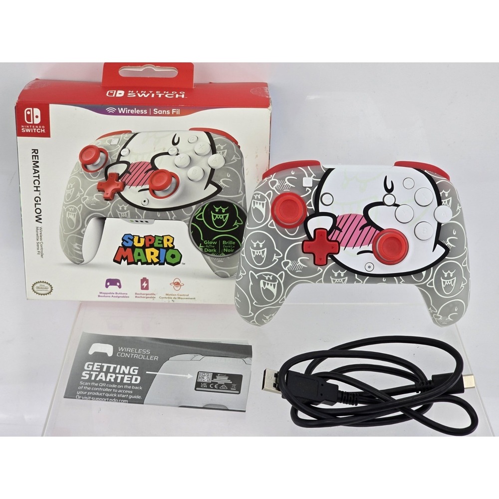 PDP Rematch Glow Wireless Controller for Nintendo Switch - Super Mario: Boo Hoo